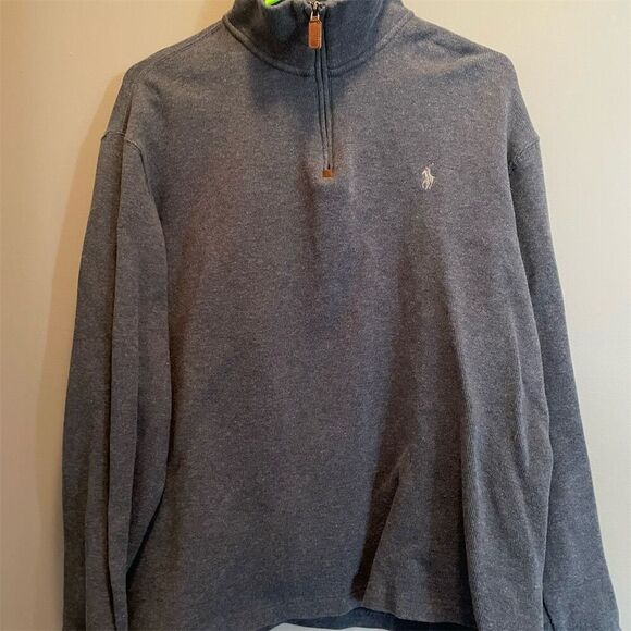 POLO Ralph Lauren Men's Blue Quarter-Zip Pullover Sweater Size L - Picture 1 of 9